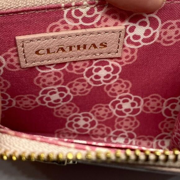 Authentic Clathas Pale Pink Leather Small Coin Purse / Card Case / Wallet - Picture 6 of 8